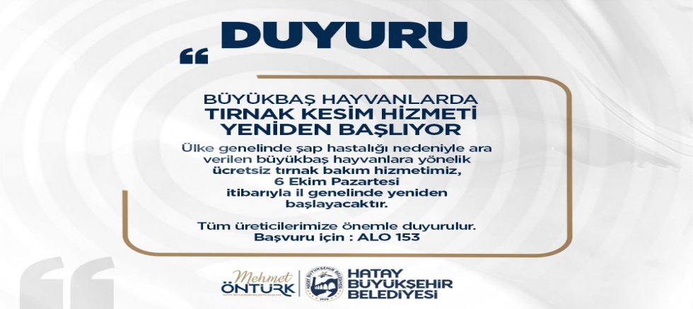 HBB’NİN TIRNAK BAKIM HİZMETİ DEVAM EDİYOR