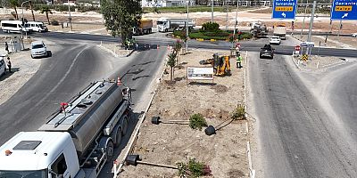 BÜYÜKŞEHİR’DEN HAVAALANI YOLUNDA AĞAÇLANDIRMA