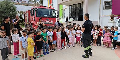 BÜYÜKŞEHİR İTFAİYESİNDEN ÇOCUKLARA YANGIN EĞİTİMİ